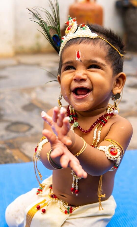 a child wearing accessories